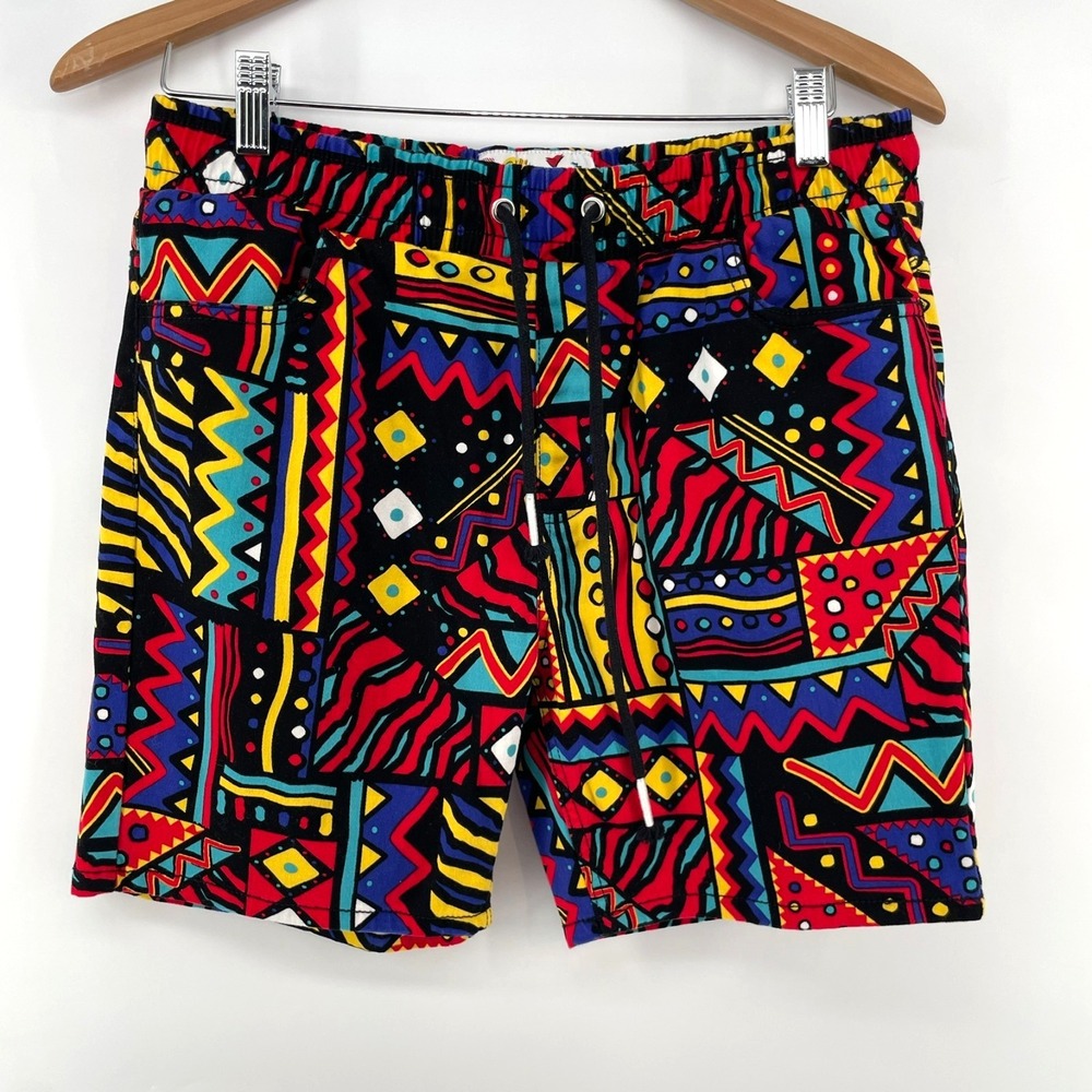 Vintage Oh Snap Shorts Mens L Colorful Drill Clothing Co Twill Retro 80s 30x6.5
